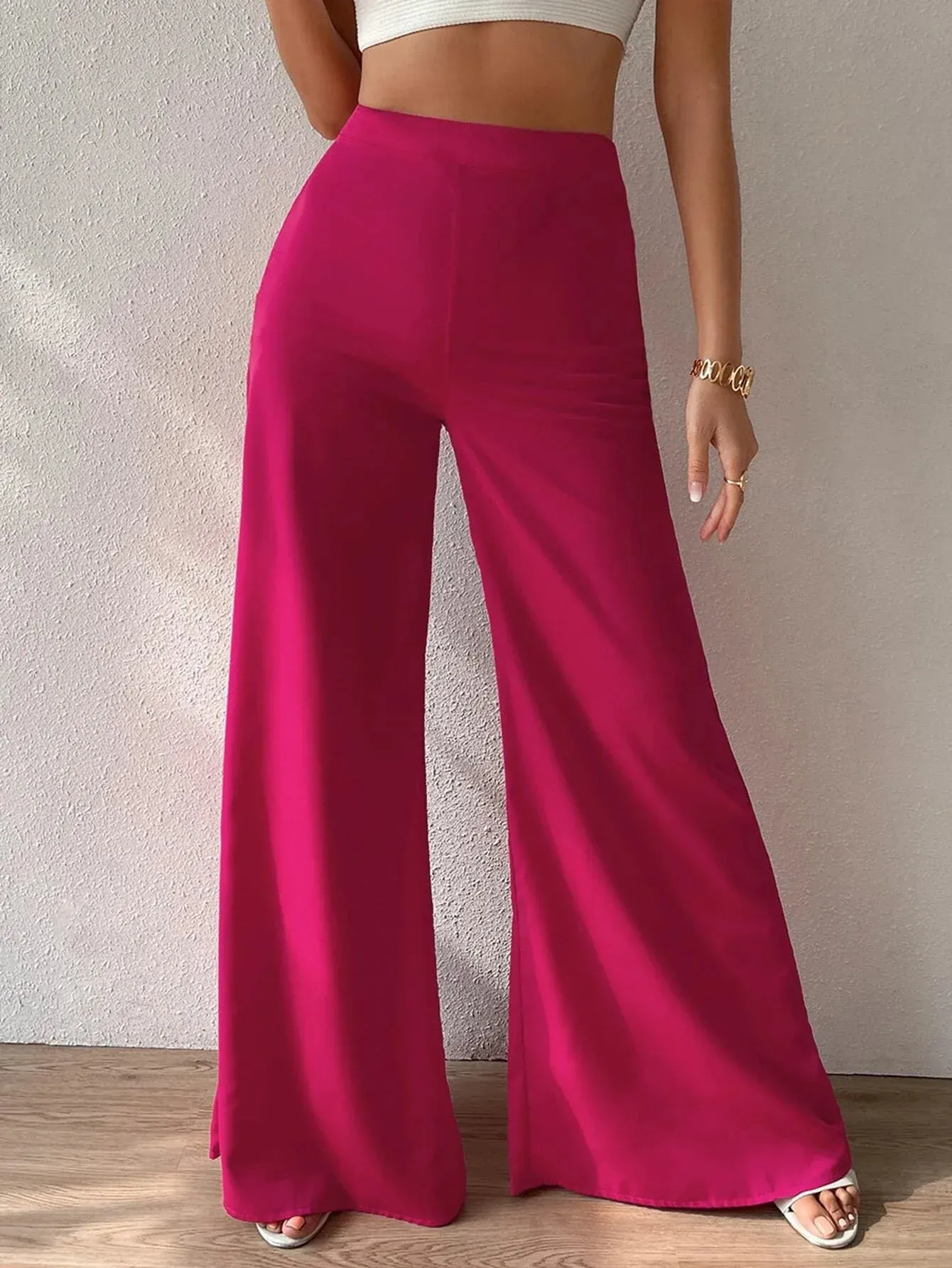 SHEIN Priv̩ High Waist Wide Leg Pants