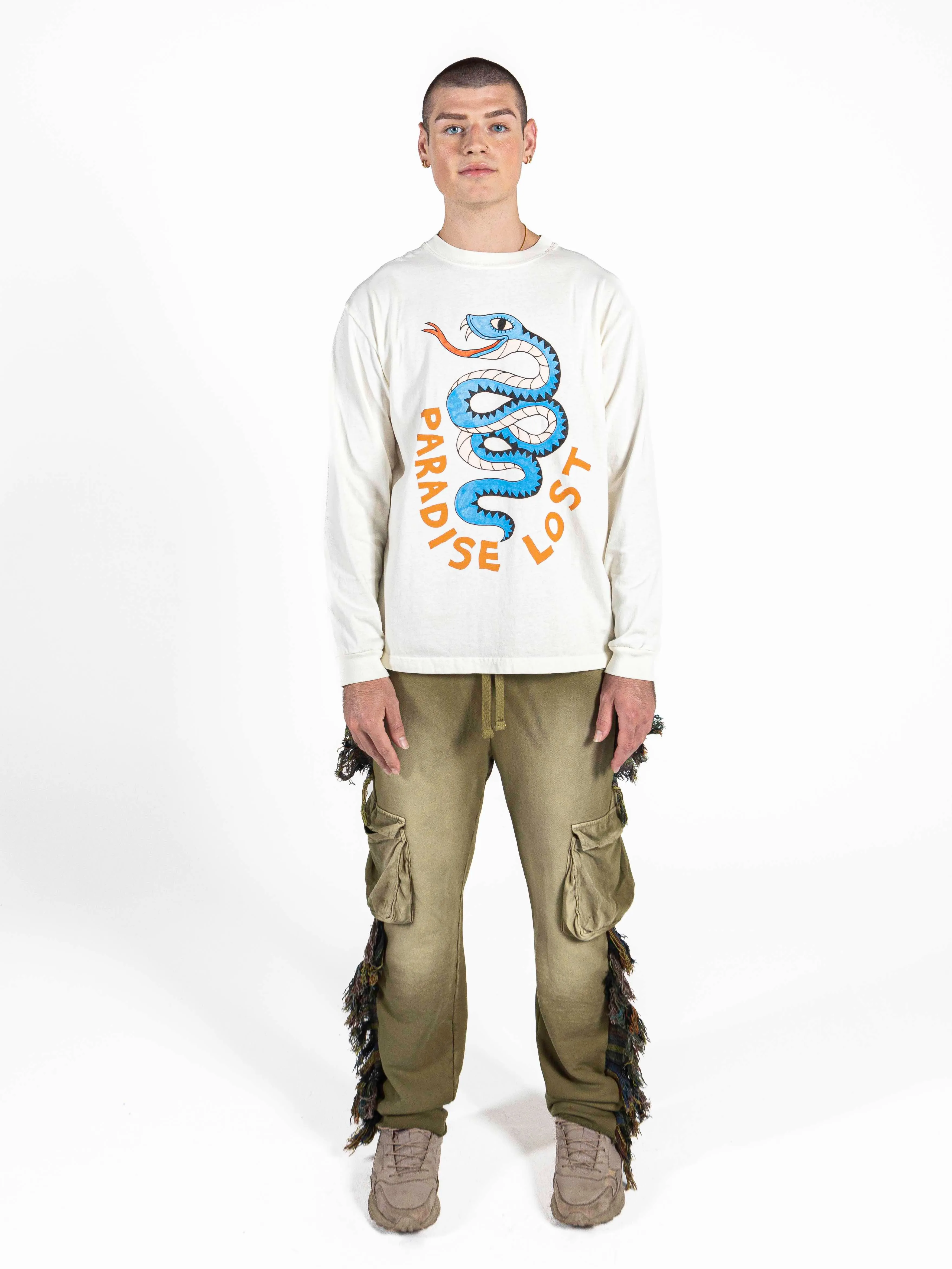 Snake Tour Long Sleeve T-shirt - White Alyssum