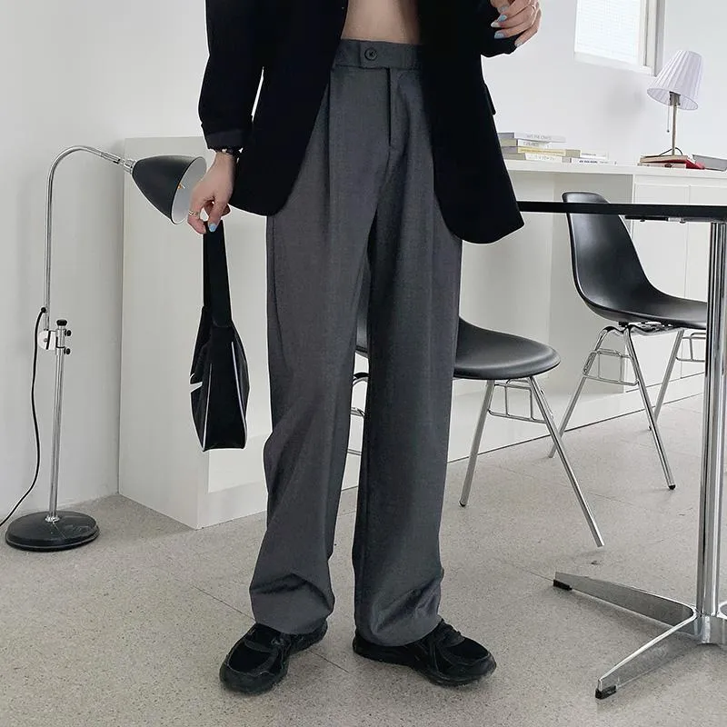 Solid Color Korean Aesthetic Straight Suit Pants