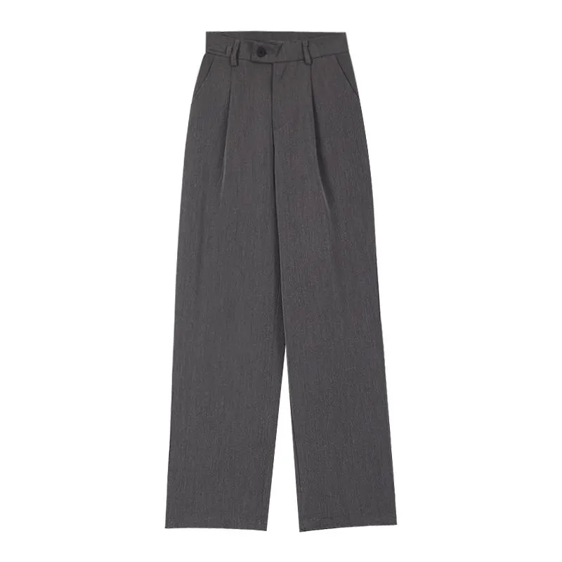 Solid Color Korean Aesthetic Straight Suit Pants