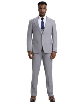 Stacy Adams Hybrid Fit U-Shaped Vested Suit, Dove Grey