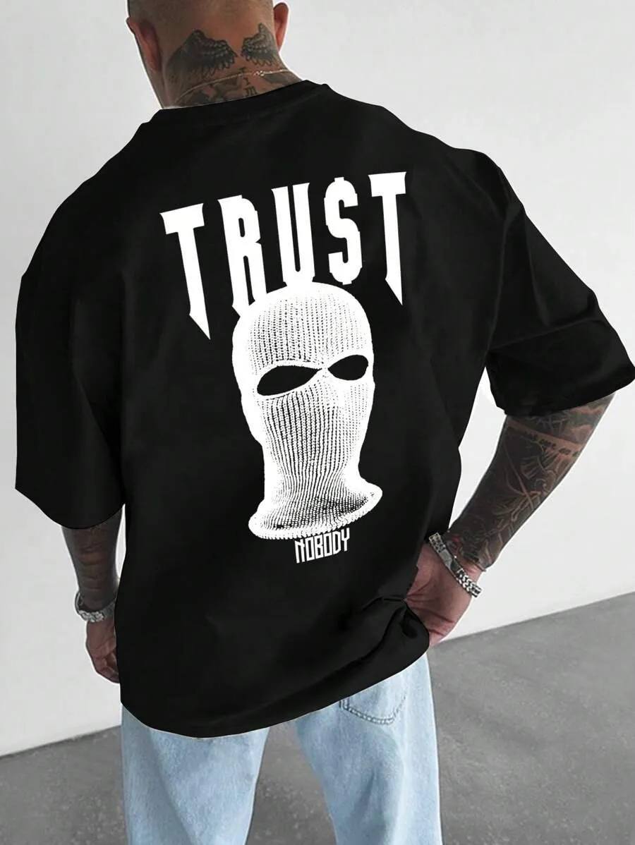 SXV  'TRUST NOBODY’ Printed Cool Aesthetic Oversized Baggy T-shirt