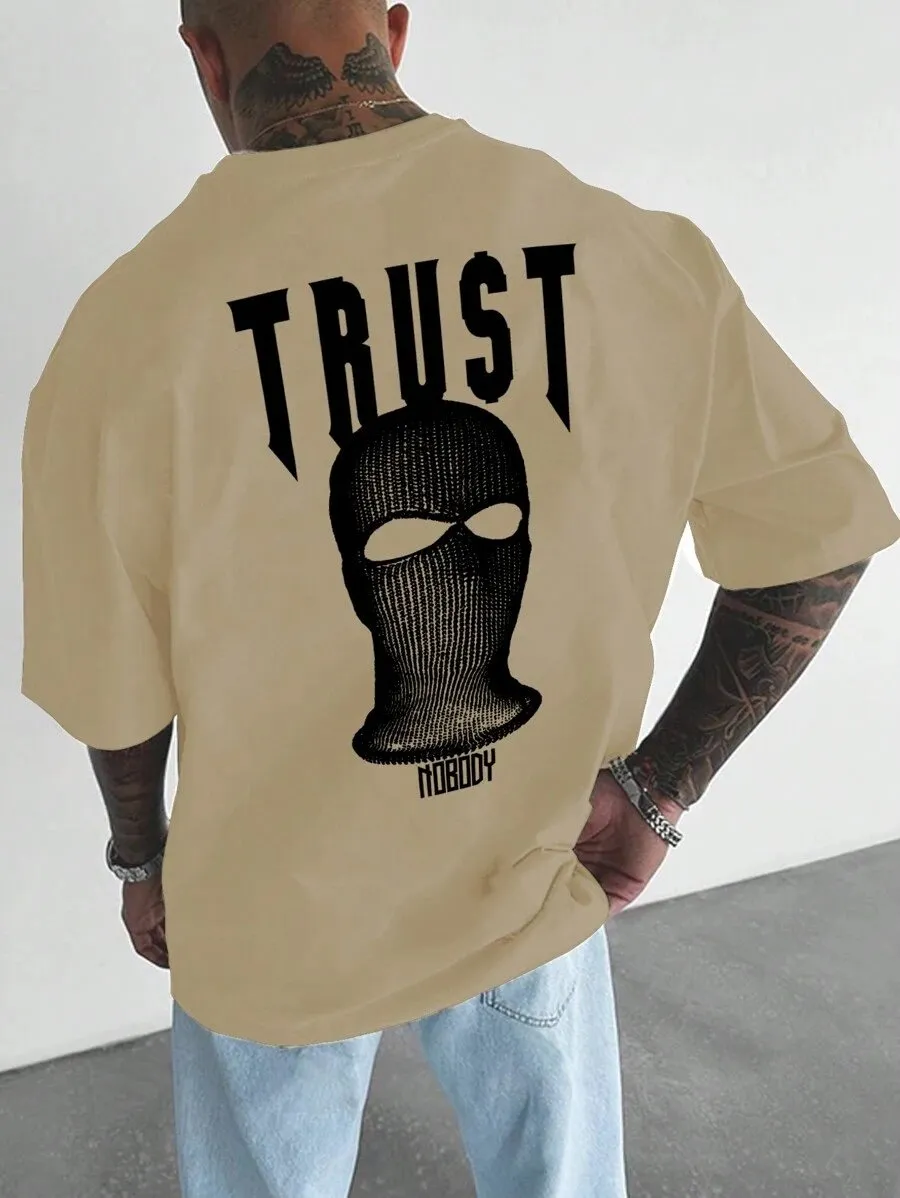 SXV  'TRUST NOBODY’ Printed Cool Aesthetic Oversized Baggy T-shirt