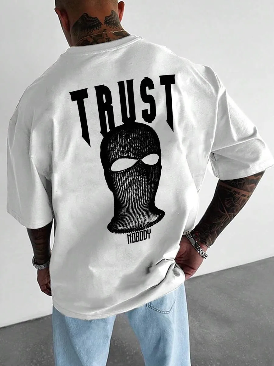 SXV  'TRUST NOBODY’ Printed Cool Aesthetic Oversized Baggy T-shirt