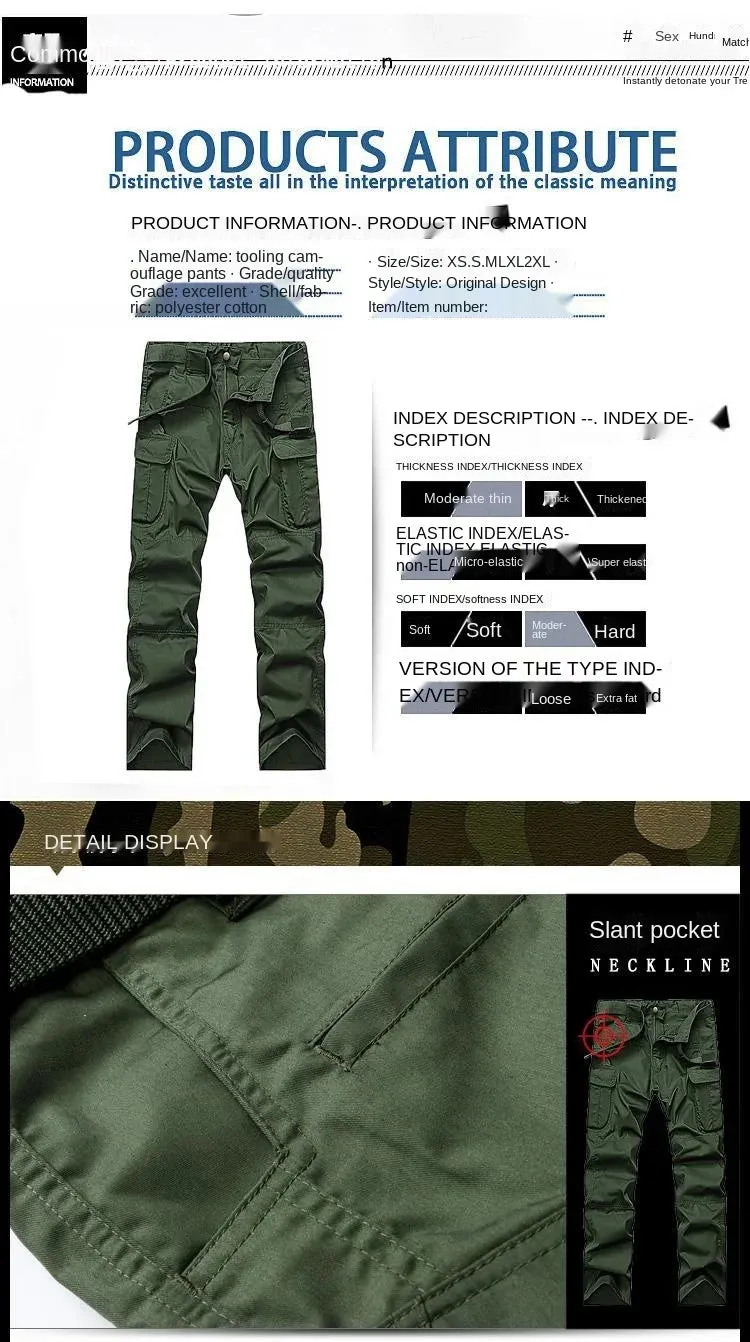 Tactical Outdoor Breathable Multiple Pockets  Pants Suits