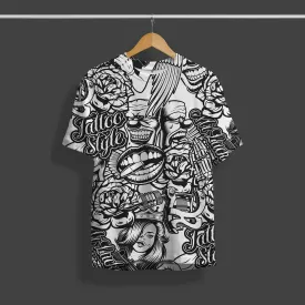 Tattoo Style All Over Print Design T-Shirt