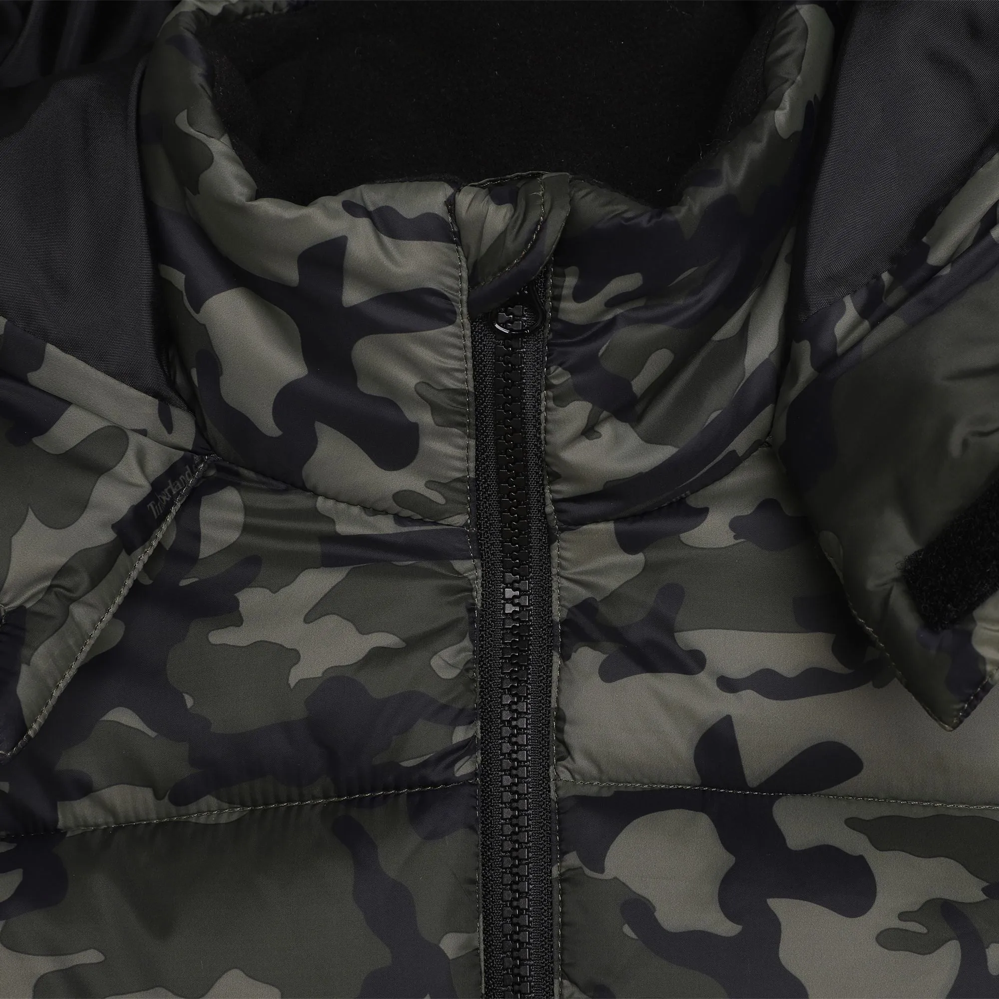 Timberland - Padded green camouflage coat, 4-12yrs