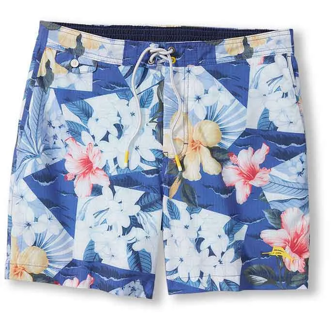 Tommy Bahama 6-Inch Rialto Coastal Collage Swim Trunks - Deep Ultramarine