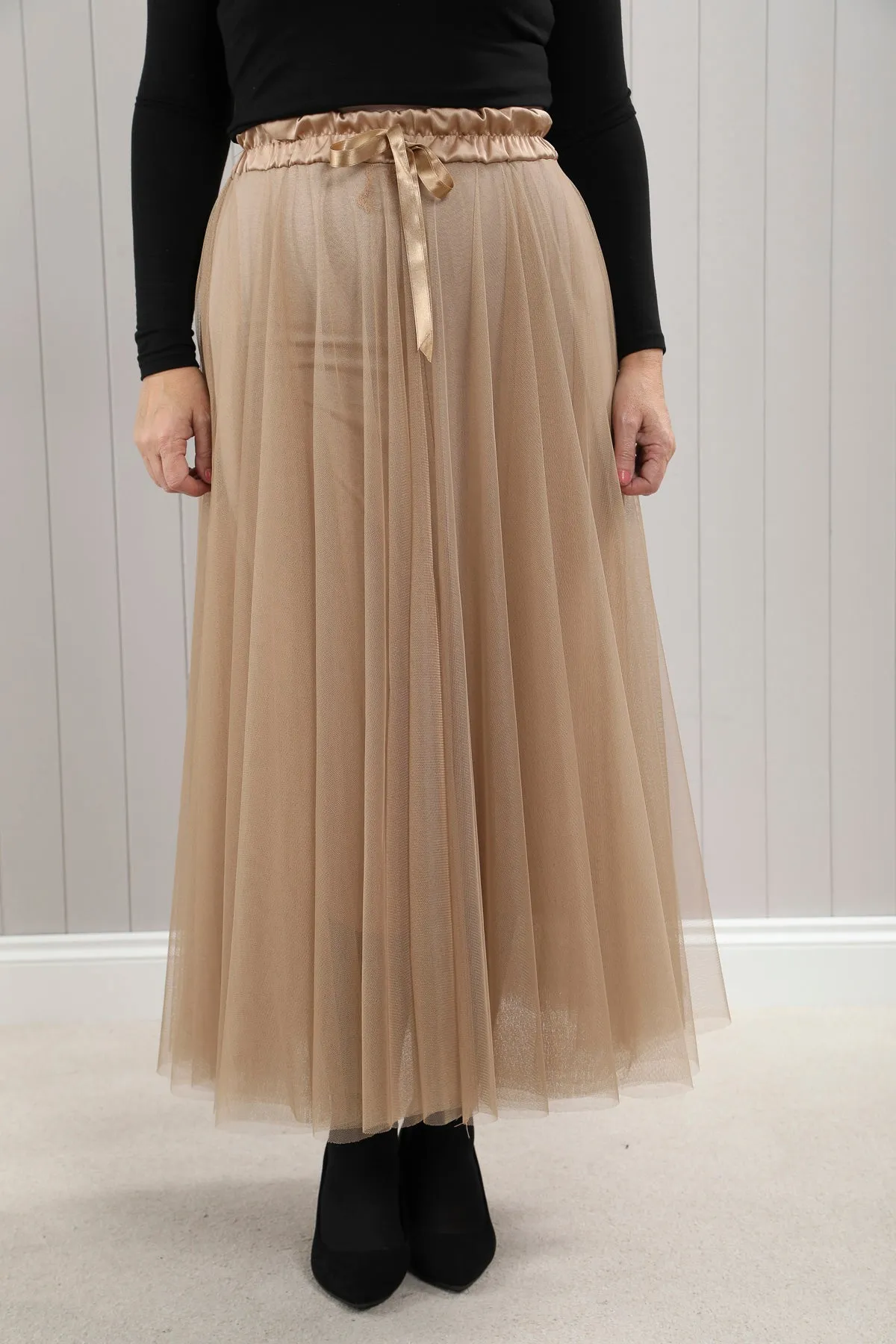 Tulle A-Line Skirt Champagne