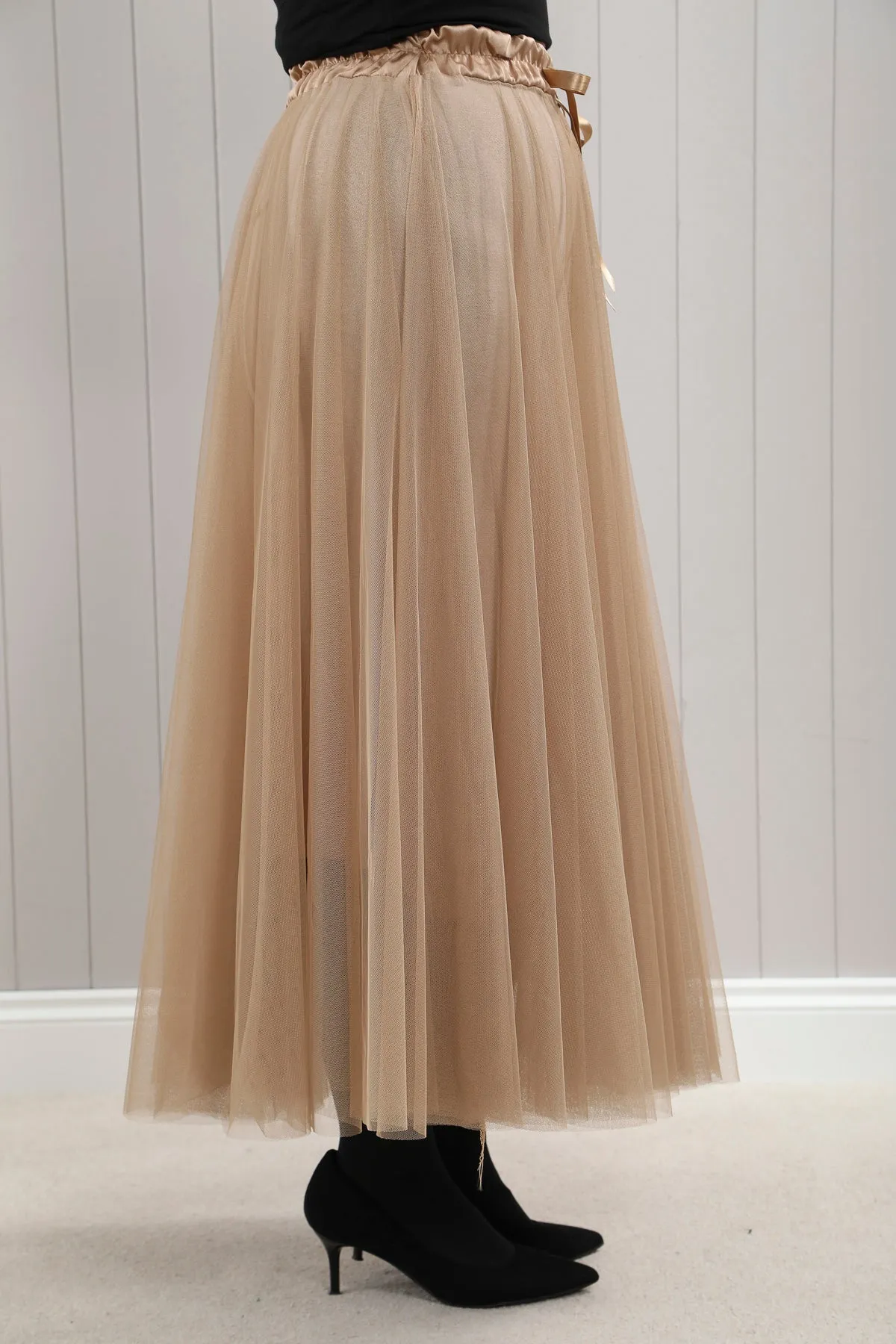 Tulle A-Line Skirt Champagne