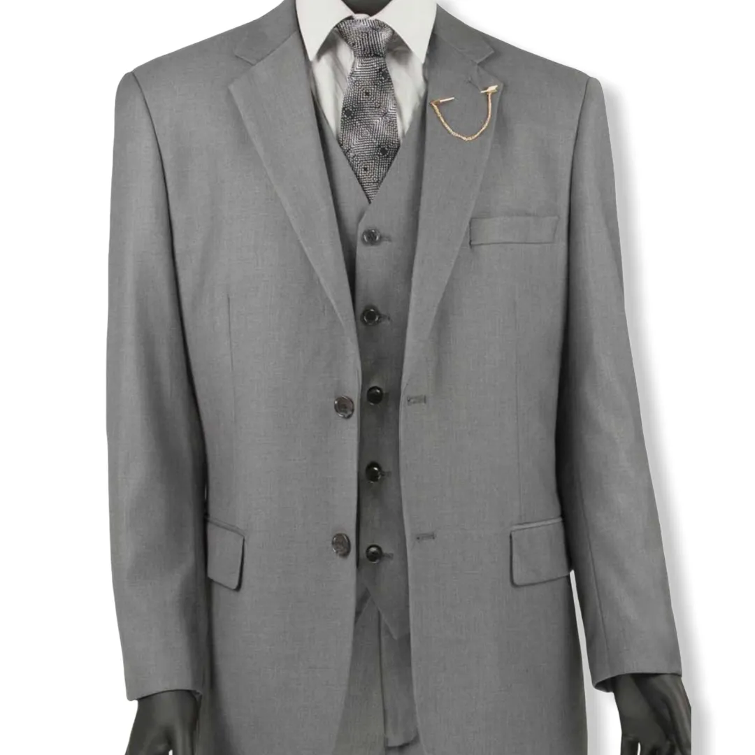 VINCI: 3pc. Solid Vested Suit V2TR