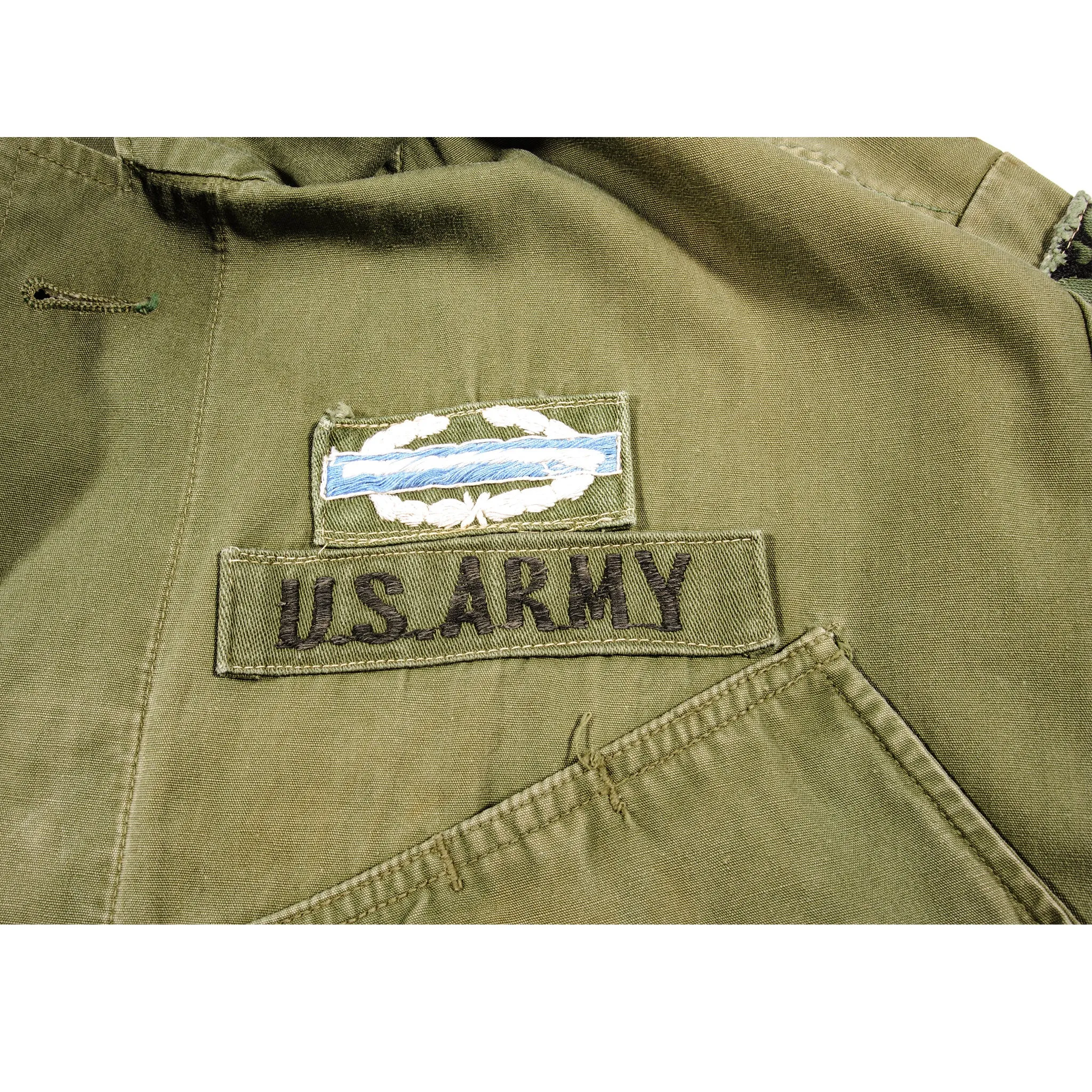 VINTAGE US ARMY TROPICAL COMBAT JACKET 5TH PATTERN RIPSTOP 1967 VIETNAM WAR 25TH INFANTRY DIVISION SERGEANT