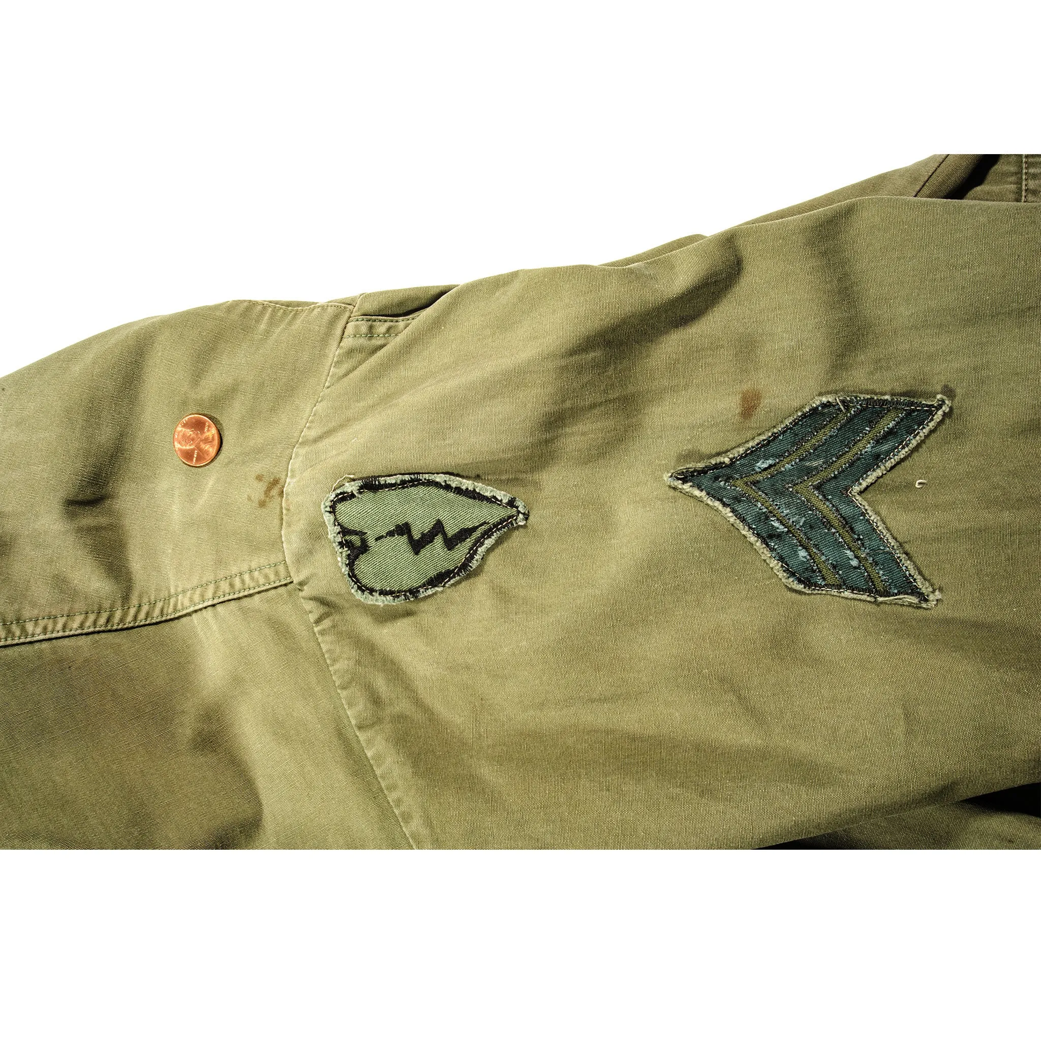 VINTAGE US ARMY TROPICAL COMBAT JACKET 5TH PATTERN RIPSTOP 1967 VIETNAM WAR 25TH INFANTRY DIVISION SERGEANT