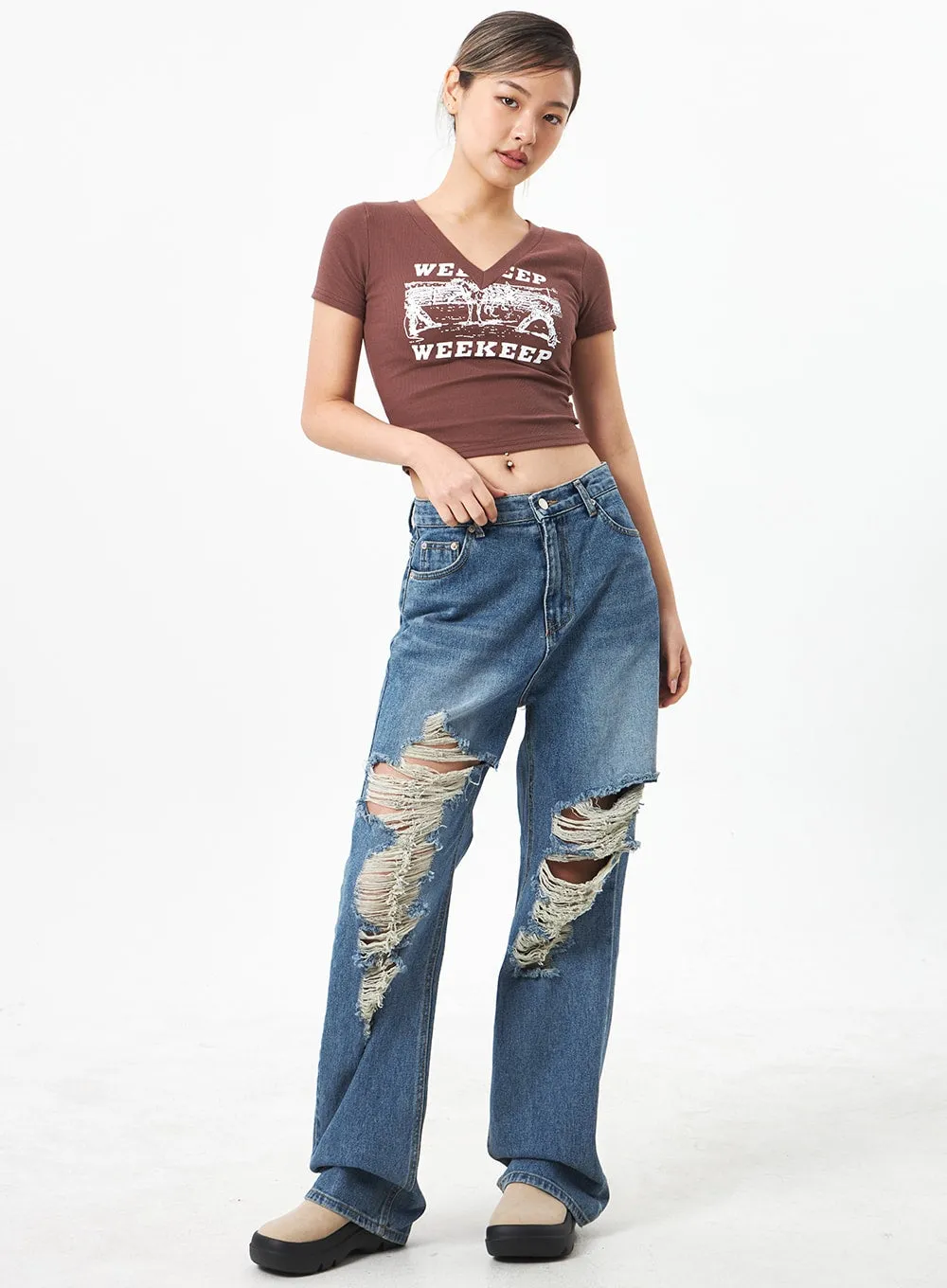 Wide Ripped Jeans CA304