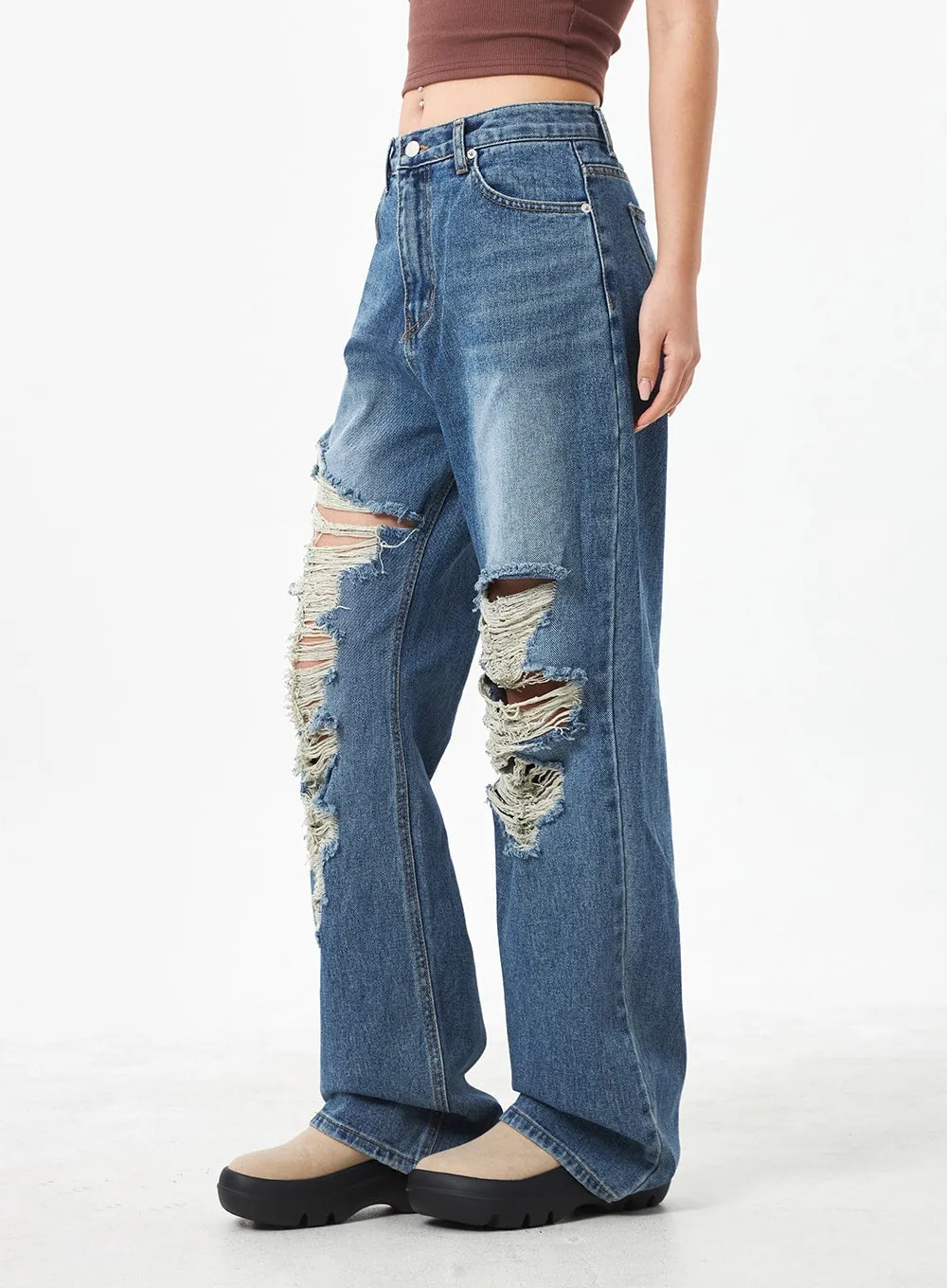 Wide Ripped Jeans CA304