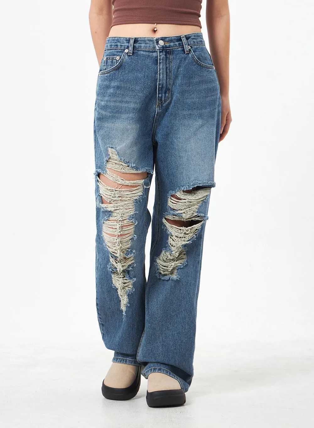 Wide Ripped Jeans CA304