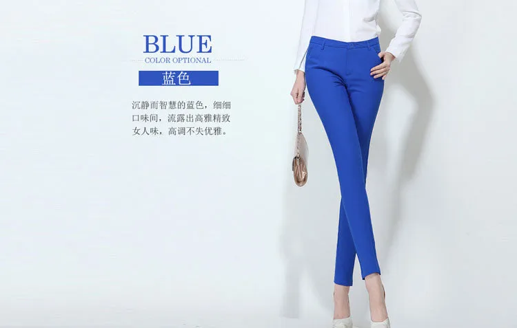 Wjczt NEW women&#39;s casual OL office Pencil Trousers Girls&#39;s cute 12 colour Slim Stretch Pants fashion Candy Office Pencil Trousers