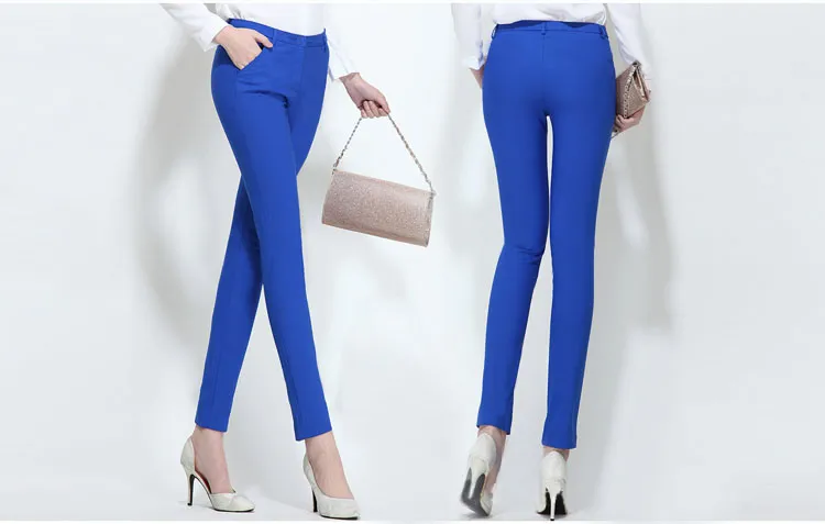 Wjczt NEW women&#39;s casual OL office Pencil Trousers Girls&#39;s cute 12 colour Slim Stretch Pants fashion Candy Office Pencil Trousers