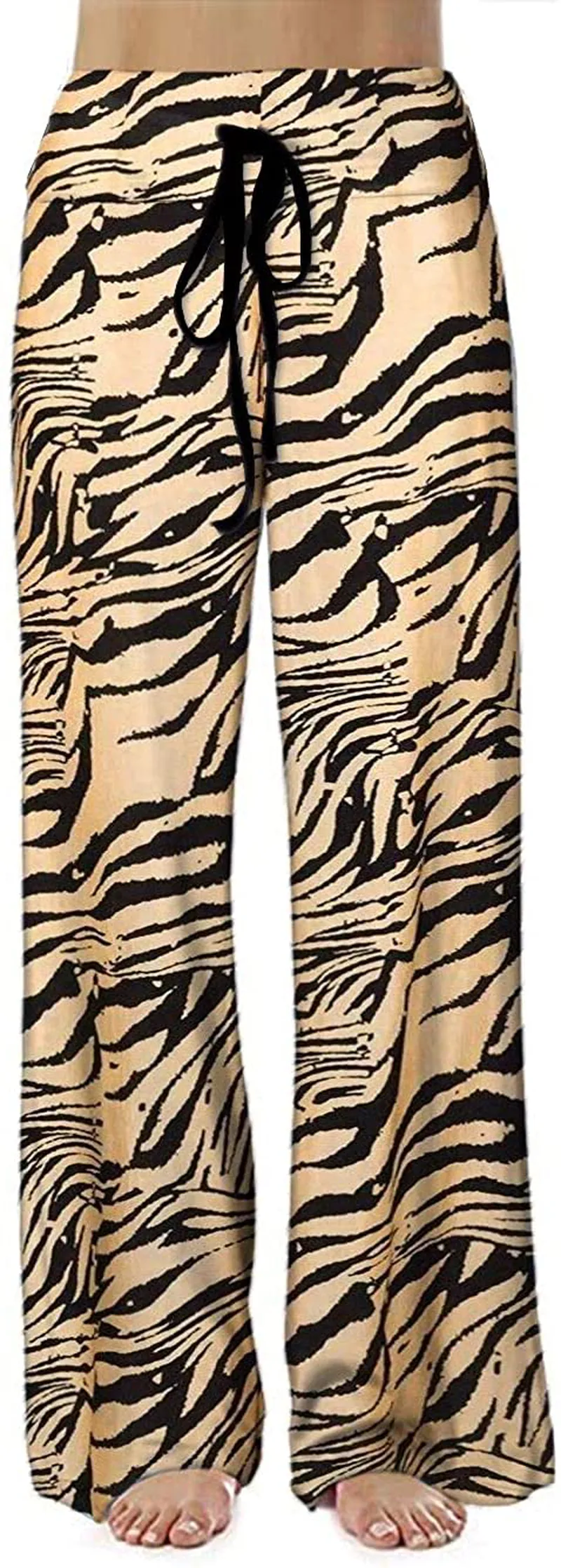 Women's Comfy Stretch Drawstring Palazzo Wide Leg Lounge Pant