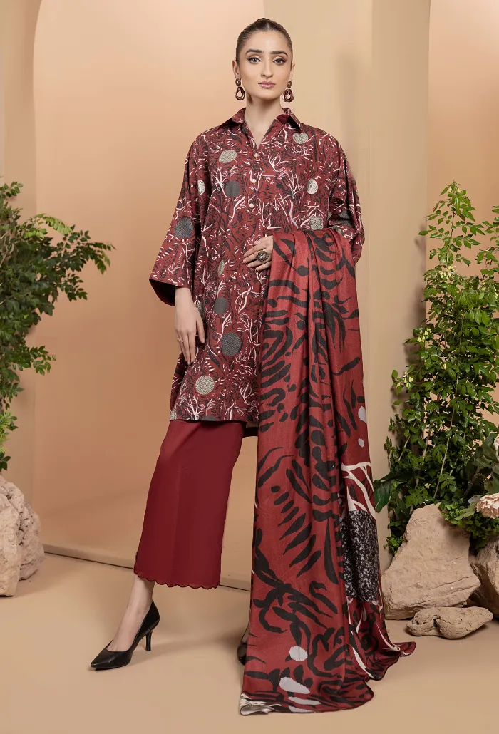 Zara By Humdum Unstitched 3 Piece Winter Collection'2024-D-02