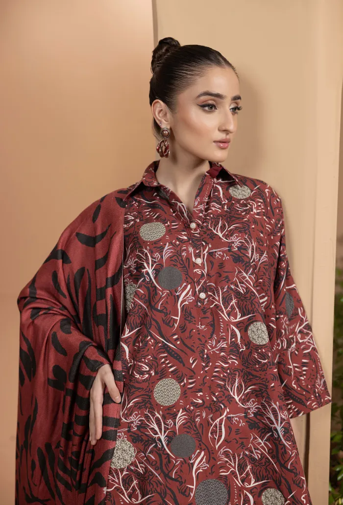 Zara By Humdum Unstitched 3 Piece Winter Collection'2024-D-02