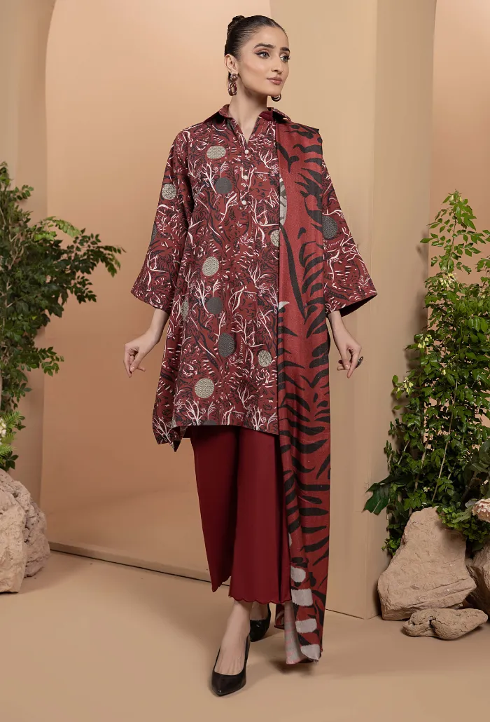 Zara By Humdum Unstitched 3 Piece Winter Collection'2024-D-02